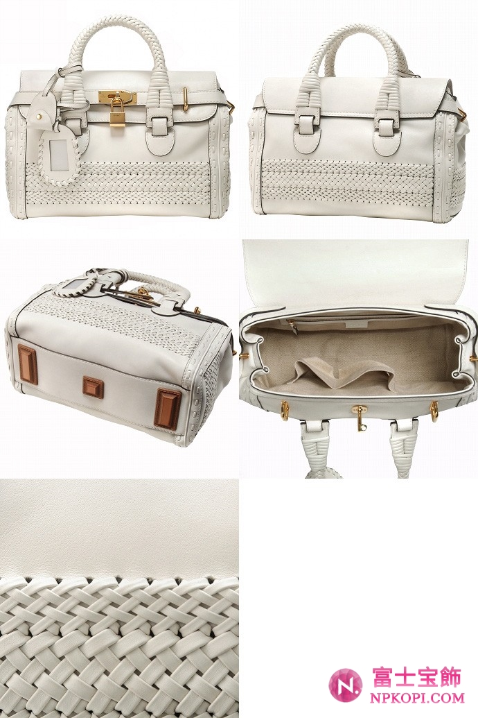 GUCCI/グッチ HANDMADEウーブンウェブディテールミディアムハンドバッグ 263945 ANG6G 8578 